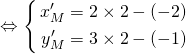 Mathplace quicklatex.com-0a7edeb5e265bcf0e0c1d579bbb4e976_l3 Méthode 4 - Trouver les coordonnées du symétrique d'un point  