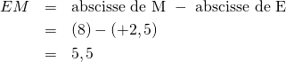 Mathplace quicklatex.com-a8b24a3561d44327361f7616fcb375a5_l3 III. Distance de deux points sur une droite graduée  