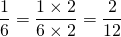 Mathplace quicklatex.com-d24de48293ea9e83960f39dcf42736c1_l3 Exercice 1 : Ecrire une fraction avec 12 au dénominateur  