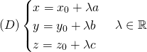 Mathplace quicklatex.com-f583b9b027d849c36d138840cb82f95d_l3 Methode 1 : Equation paramétrique d’une droite  